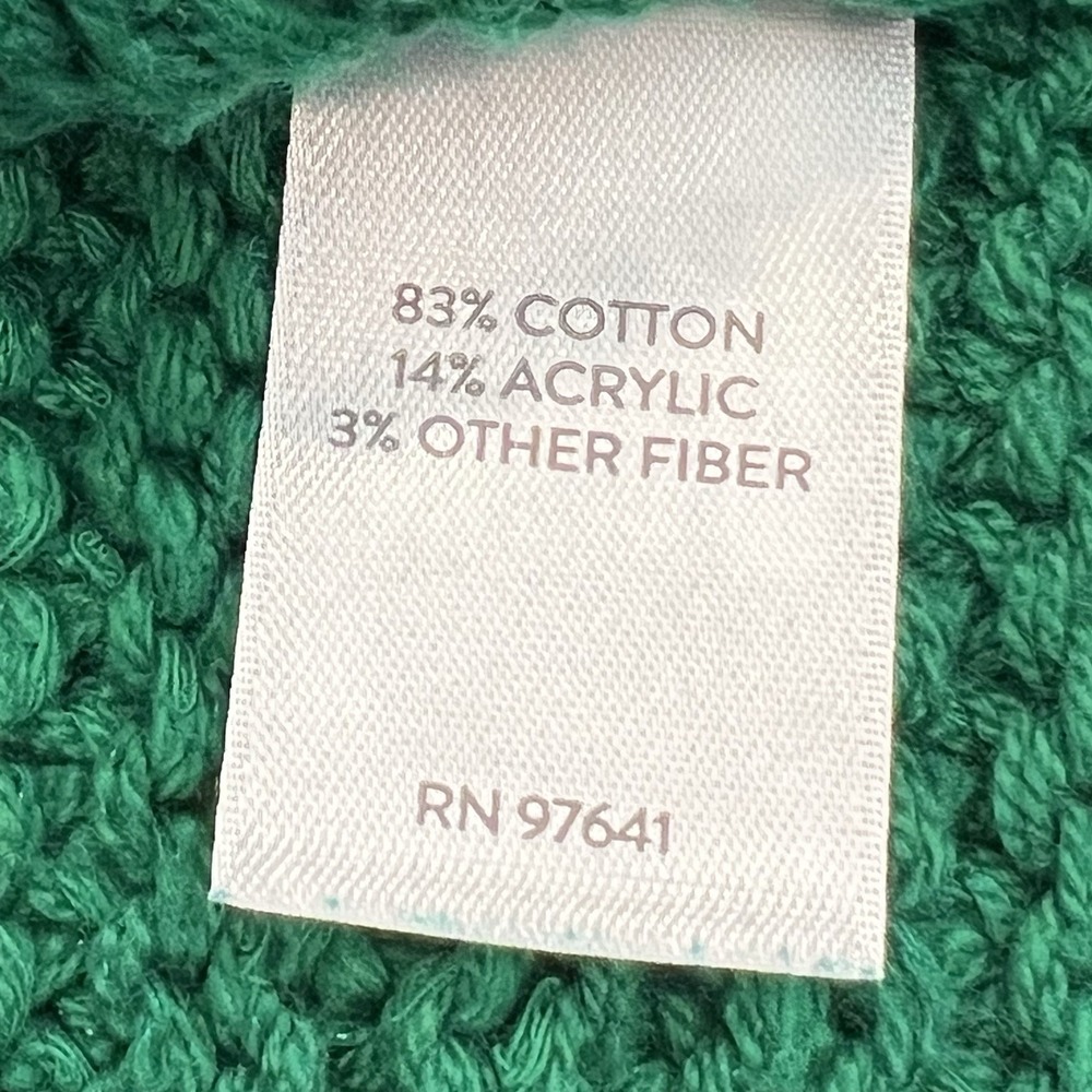 J Jill 3XL Sweater Plus Size Emerald Green 83% Cotton Relaxed Fit - Picture 8 of 8